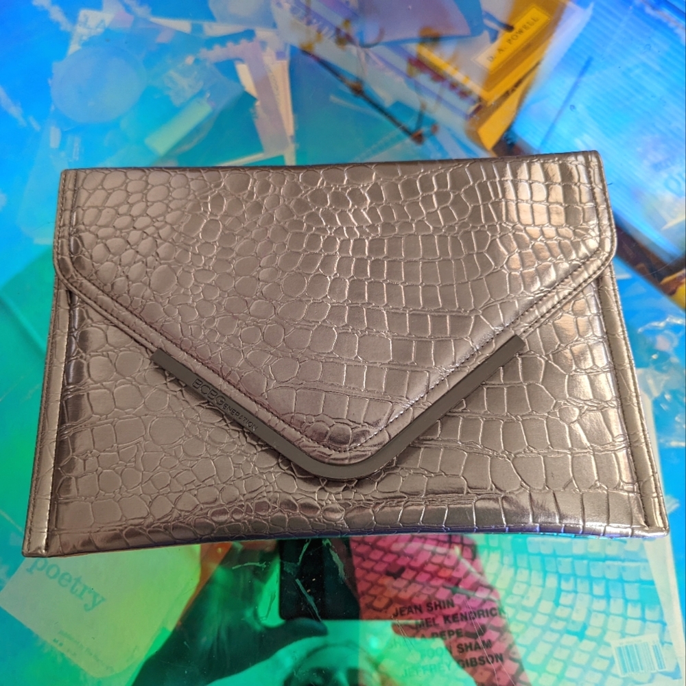 Bcbgeneration Silver Envelope Clutch - image 1